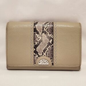Brighton Pretty Tough Stone / Taupe Small Leather Organizer‎ **NO STRAP**
